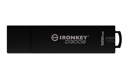 KINGSTON IronKey D300S - USB flash drive - encrypted - 128 GB - USB 3.1 Gen 1 - FIPS 140-2 Level 3 - TAA Compliant (IKD300S/128GB)