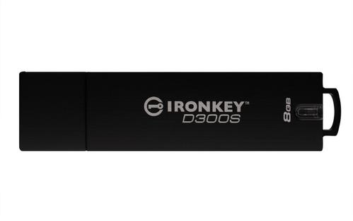 KINGSTON IronKey D300S - USB flash drive - encrypted - 8 GB - USB 3.1 Gen 1 - FIPS 140-2 Level 3 - TAA Compliant (IKD300S/8GB)