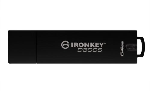 KINGSTON IronKey D300S - USB flash drive - encrypted - 64 GB - USB 3.1 Gen 1 - FIPS 140-2 Level 3 - TAA Compliant (IKD300S/64GB)