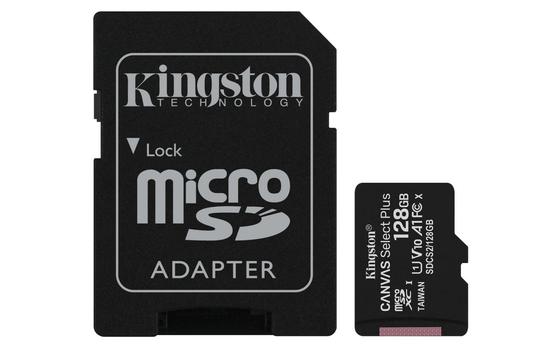 KINGSTON CanvSelect Plus 128GB microSDXC,  100R + ADP (SDCS2/128GB)