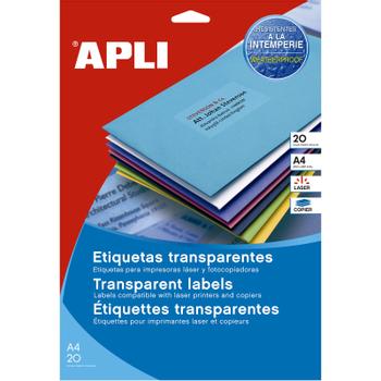 APLI Etiket 105x148 mm L/C Transp.Polyester etiket (12963)