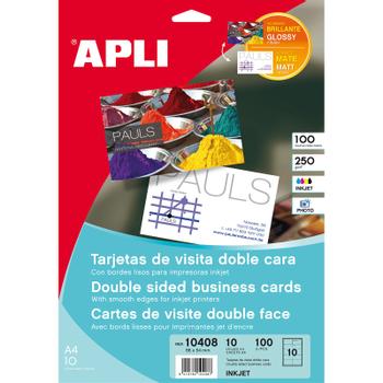 APLI Visitkort Apli t/inkjet 86x54mm, glossy+mat,  Dobb.sidet (10408)