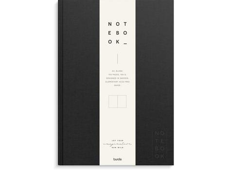 BURDE Skrivebok BURDE A4 ulinjert sort (92757100)