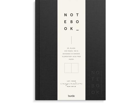 BURDE Skrivebok BURDE A5 ulinjert sort (92756700)