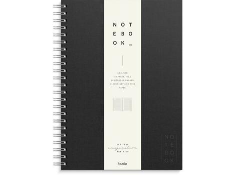 BURDE Spiralbok BURDE A4 linjert sort (92757900)