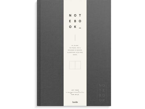 BURDE Skrivebok BURDE A4 ulinjert mørk grå (92757000)