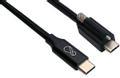 OCHNO USB-C to USB-C Cable Gen2,  One end with screw lock Black 0.5m