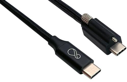 OCHNO USB-C to USB-C Cable Gen2 cable,  One end with screw lock Black 0.5m (O-USBG2-50-2)