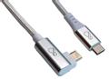 OCHNO USB-C to USB-C Cable Gen2, Angled White 0.7m