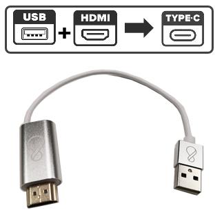 OCHNO O-HDMI-TO-USBC-2 | Adapter w. USB-A | HDMI - USB-C | Max 3840x2160 60Hz | Silver | 4.4cm (O-HDMI-TO-USBC-2)