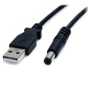 StarTech 2m USB to Type M Barrel Cable - USB to 5.5mm 5V DC Cable - Strømkabel - USB (kun strøm) (hann) til DC-jakk 5,5 mm (hann) - 2 m - formstøpt - svart