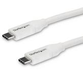 StarTech USB C to USB C Cable - 13 ft / 4m - 5A PD - M/M - White - USB 2.0 - USB-IF Certified - USB Type C Cable - USB C Charging Cable (USB2C5C4MW) - USB type C-kabel - USB-C til USB-C - 4 m (USB2C5C4MW)