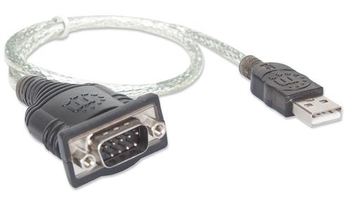 MANHATTAN Converter,  USB to Serial, USB  A-male/ DB9-male,  Silver, Blister (205146)