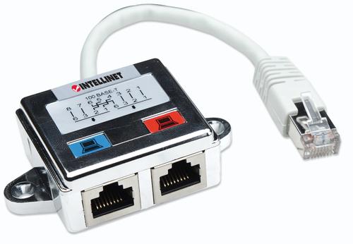 INTELLINET Splitter 2-Port FTP silber (504195)