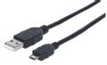 MANHATTAN USB Kabel A -> micro B St/St 0.50m sw (325677)