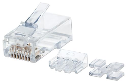 INTELLINET Modular plug RJ45 8P8C Cat6A UTP for solid wire 80 plugs in jar (790659)