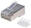 INTELLINET Modular plug RJ45 8P8C Cat6A STP for solid wire 90 plugs in jar