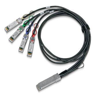 NVIDIA - 100GBase-CU direktanslutningskabel - QSFP28 till SFP28 - 3.5 m - passiv, hybrid (980-9I48X-00C03A)