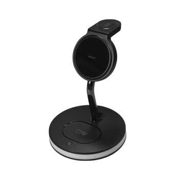 DELTACO 3-in-1 magnetic wireless charger, Phone/ TWS/ Watch,  LED light (QI-1041)