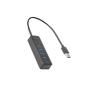 DELTACO USB-A hub, 5 Gbps, 4x USB-A, slim, black