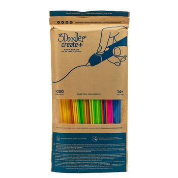 3DOODLER Filament / Start+ / 250 / neonrot, neonorange,  neongrün, neongelb, neonpink / Neon Glow Bulk Bag (3DS-ECO-MIX3-250)