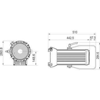 BRITEQ BT-THEATRE HD2 Fresnel 200W RGBAL, 2700-5600K,  CRI>90RA, 14-55° (B06035)