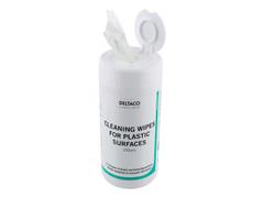 DELTACO Wet Wipes for plastic surfaces, 100pcs, white