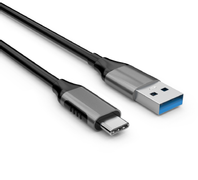 Elivi USB A til C kabel 3 meter Svart/ Space Grey, 5gbps/3A
