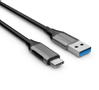 Elivi USB A til C kabel 3 meter Svart/ Space Grey, 5gbps/3A (ELV-USBA2C-B030)