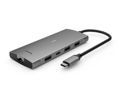 Elivi PRO USB-C Docking 8 in 1 MultiPort Adapter HUB, 10Gpbs, SpaceGrey (ELV-USBCDK-8)