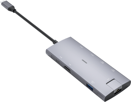 Elivi PRO USB-C Docking 8 in 1 MultiPort Adapter HUB, 10Gpbs, SpaceGrey (ELV-USBCDK-8)