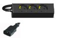 LinkIT ström Rail C14 to 3xCEE 7/4 1m 1 meter kabel C14 to UPS Aluminium