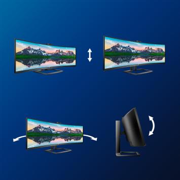 Philips 32:9 SuperWide kurvet 49" 5120x1440 (Dual QHD) - DisplayHDR 400, Windows Hello pop-up-webkamera (499P9H/00)