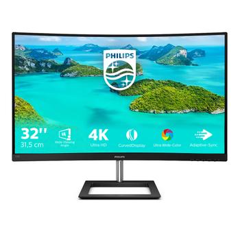 PHILIPS E-line 328E1CA - LED monitor - curved - 32" (31.5" viewable) - 3840 x 2160 4K @ 60 Hz - VA - 250 cd/m² - 2500:1 - 4 ms - 2xHDMI, DisplayPort - speakers - textured black (328E1CA/00)