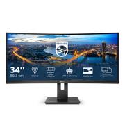 PHILIPS B Line 346B1C - LED monitor - curved - 34" - 3440 x 1440 UWQHD @ 100 Hz - VA - 300 cd/m² - 3000:1 - 5 ms - HDMI, DisplayPort,  USB-C - speakers - black texture