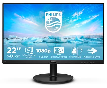 PHILIPS V Line 221V8/00 computer monitor 54.6 cm (21.5") 1920 x 1080 pixels Full HD LED Black (221V8/00)
