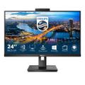 PHILIPS B Line 242B1H - LED monitor - 24" (23.8" viewable) - 1920 x 1080 Full HD (1080p) @ 75 Hz - IPS - 250 cd/m² - 1000:1 - 4 ms - HDMI, DVI-D, VGA, DisplayPort - speakers - black texture