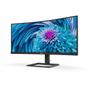 PHILIPS E-line 346E2CUAE - LED monitor - curved - 34" - 3440 x 1440 UWQHD @ 100 Hz - VA - 300 cd/m² - 3000:1 - 1 ms - HDMI, DisplayPort,  USB-C - speakers - textured black (346E2CUAE/00)