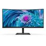 PHILIPS E-line 346E2CUAE - LED monitor - curved - 34" - 3440 x 1440 UWQHD @ 100 Hz - VA - 300 cd/m² - 3000:1 - 1 ms - HDMI, DisplayPort,  USB-C - speakers - textured black (346E2CUAE/00)