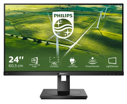 PHILIPS B Line 242B1G - LED monitor - 24" (23.8" viewable) - 1920 x 1080 Full HD (1080p) @ 75 Hz - IPS - 250 cd/m² - 1000:1 - 4 ms - HDMI, DVI-D, VGA, DisplayPort - speakers - black texture (242B1G/00)