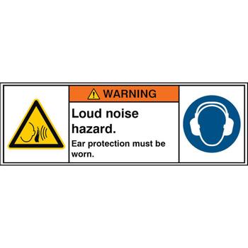 BRADY ISO Safety Sign - Loud noise (W/W038/M003/EN380-PEUL-150X50/1-B)