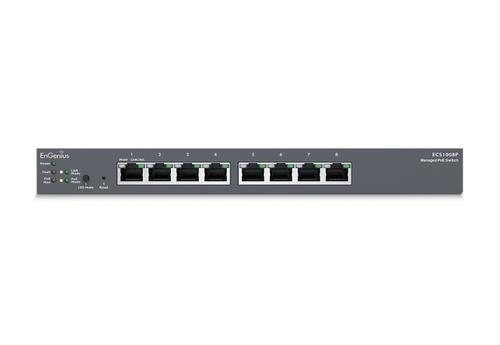 Engenius Networks Cloud Managed Switch 8-port GbE PoE.af 55W L2+ DT (ECS1008P)