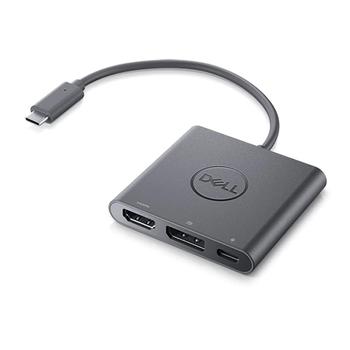 DELL l Adapter USB-C to HDMI/DP with Power Pass-Through - Adapter - 24 pin USB-C male to HDMI, DisplayPort,  USB-C (power only) female - 18 cm - 4K support, power pass-through - for Chromebook 3110, 3110 2- (DBQAUANBC070)