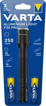 VARTA Aluminium Light F20 Pro flashlight,  inc. 2x AA (16607101421)