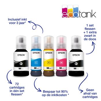 EPSON EcoTank ET-4850 Inkjet Printers Consumer/ Multi-fuction/ Ink tank system A4 (21.0x29.7 cm) 4 Ink Cartridges KCYM Print Scan Copy Fax Yes (A4 plain paper) 4 800 x 1 200 DPI IN (C11CJ60402)