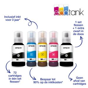 EPSON EcoTank ET-3850 All in One Blækprinter Multifunktion - Farve - Blæk (C11CJ61402)