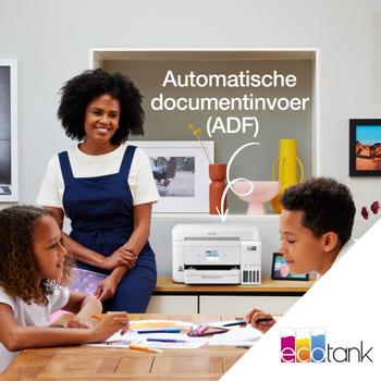 EPSON EcoTank ET-4856 Inkjet Printers Consumer/ Multi-fuction/ Ink tank system A4 (21.0x29.7 cm) 4 Ink Cartridges KCYM Print Scan Copy Fax Yes (A4 plain paper) 4 800 x 1 200 DPI IN (C11CJ60407)