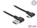 DELOCK EASY-USB 2.0 Cable Type-A male to USB Type-Câ„¢ male angled left / right 0.2 m black