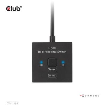 CLUB 3D HDMI 2-in-1 Bi-directional Switch for 8K60Hz or 4K120Hz (CSV-1384)