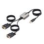 STARTECH 13ft/4m 2-Port USB to Serial Adapter Cable COM Retention FTDI USB-A to DB9 RS232 Changeable DB9 Screws/Nuts